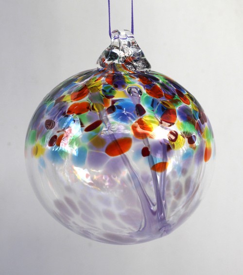 Click to view detail for DB-1065 Ornament - Party Mix Witchball w/Purple 3x3 $37